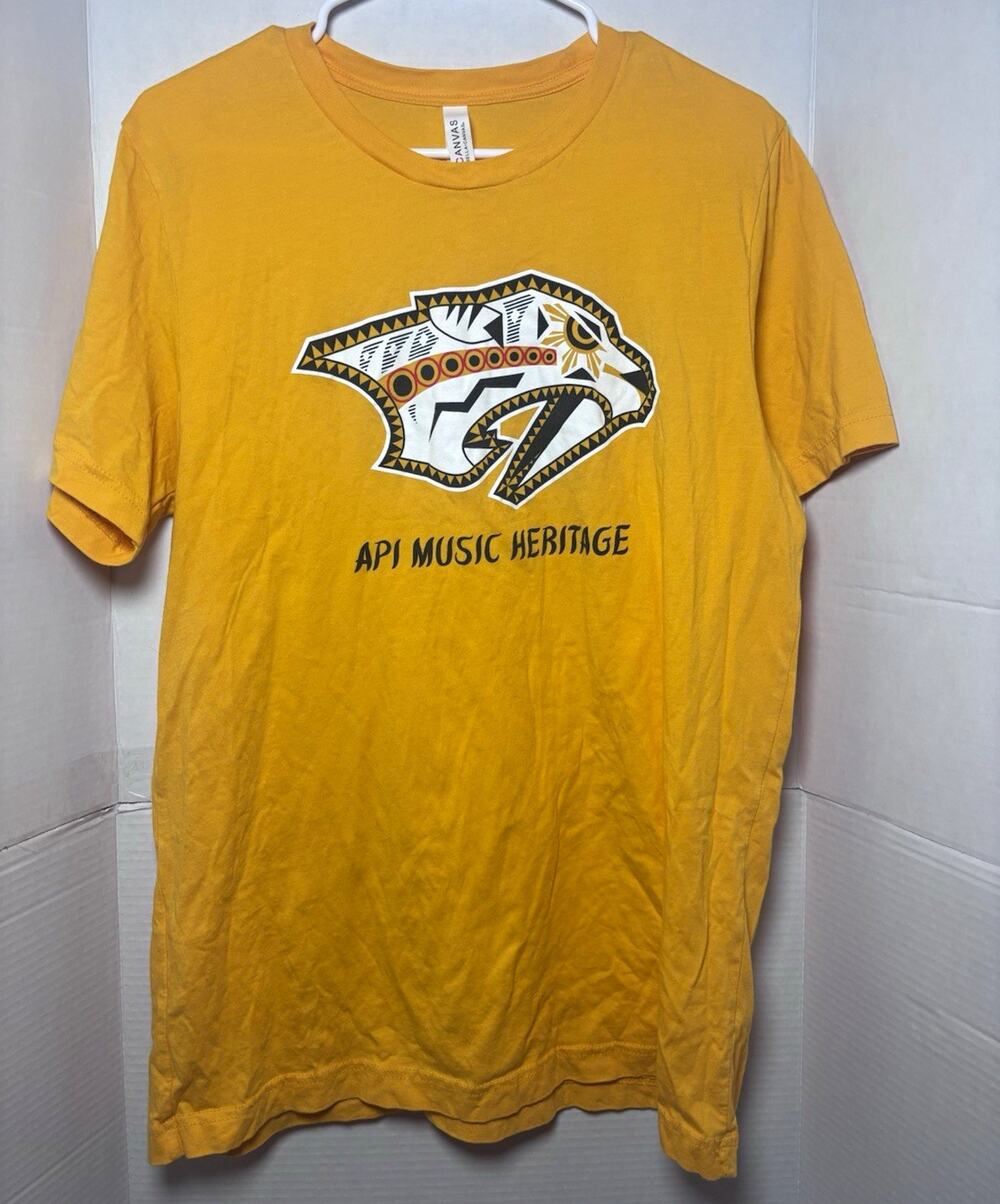 Nashville Predators API Music Heritage Night T Shirt Gold L Asian Pacific Island